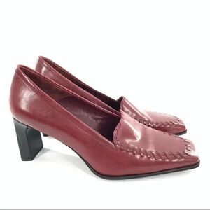 Antonio Melani heels size 6.5 derby red leather square toe vintage oxfords 90s